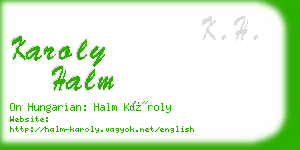 karoly halm business card